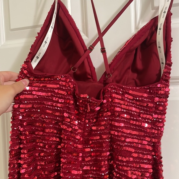 Jules & Cleo Prom Dress Red sparkly Size 0 - Picture 3 of 6